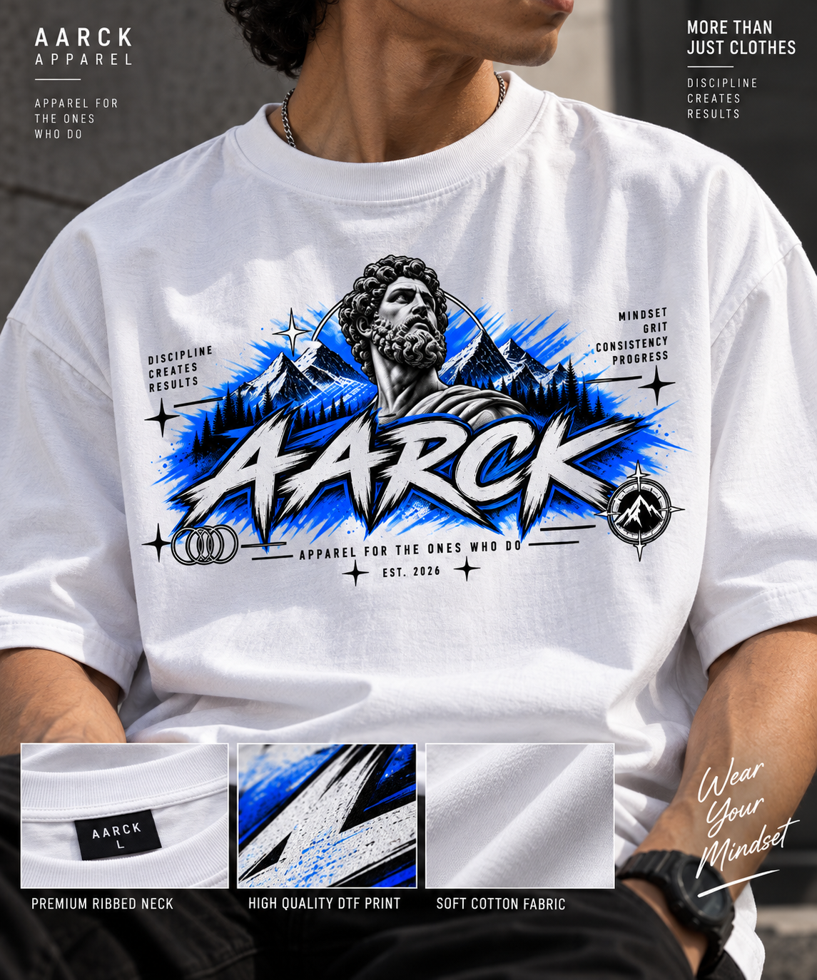 MARBLE//MIND - BUILT DIFFERENT Oversized Graphic T-Shirt