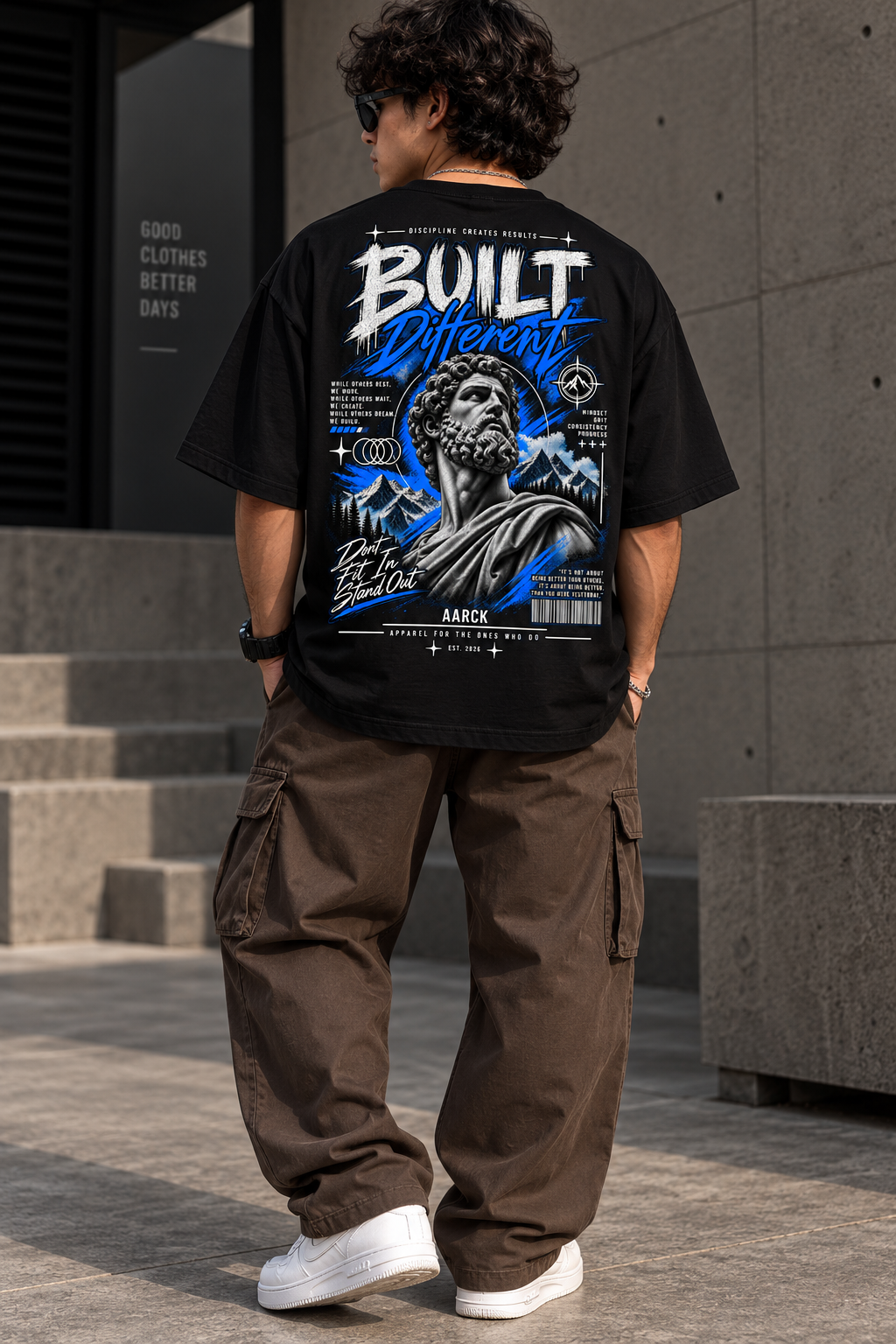 MARBLE//MIND - BUILT DIFFERENT Oversized Graphic T-Shirt