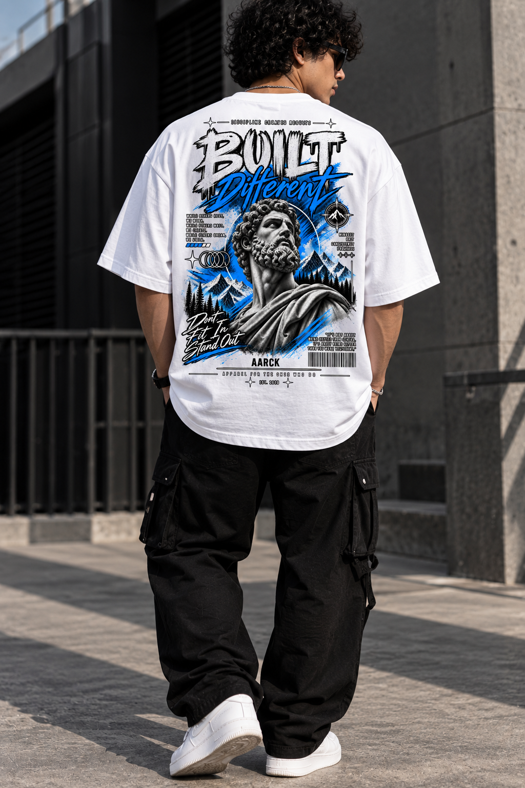 MARBLE//MIND - BUILT DIFFERENT Oversized Graphic T-Shirt